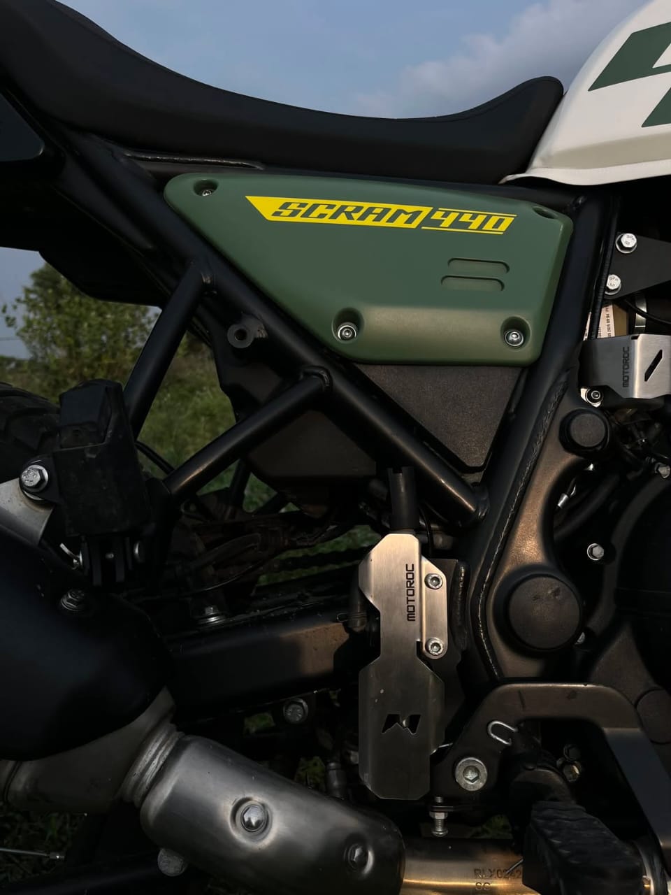 Royal Enfield Scram 440 Rear Brake Master Cylinder Guard | Durable Adventure Protection - Image 4