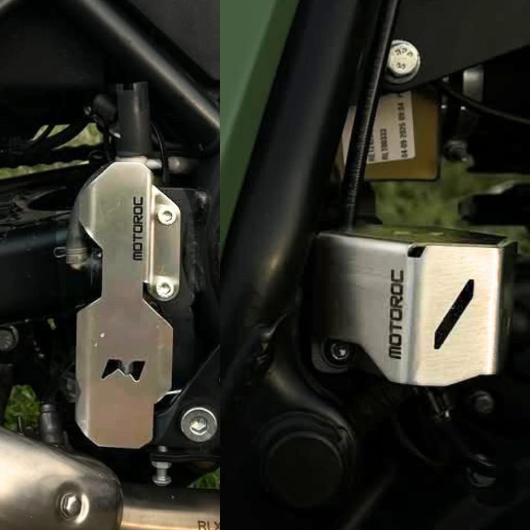COMBO- Royal Enfield Scram 440 Rear Brake Reservoir Guard + Rear Brake Master Cylinder Guard